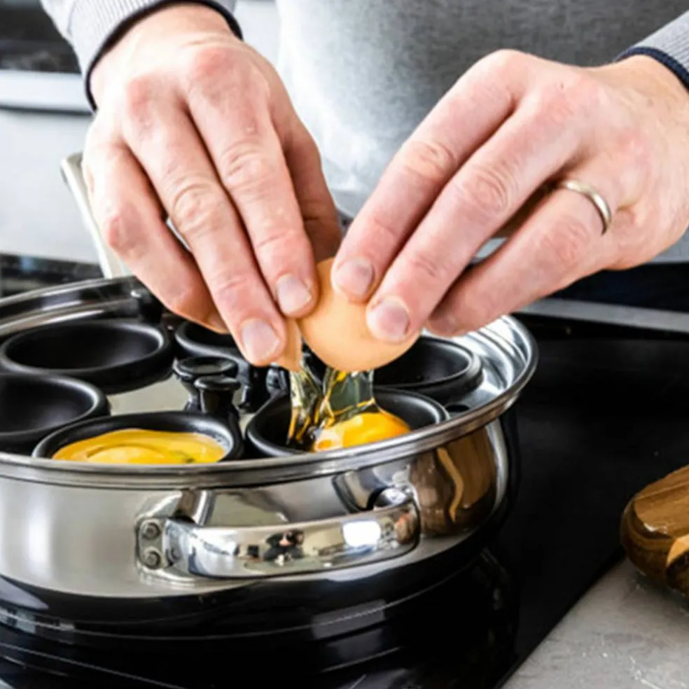 Pocheringsgryta 6 ägg, non-stick beläggning