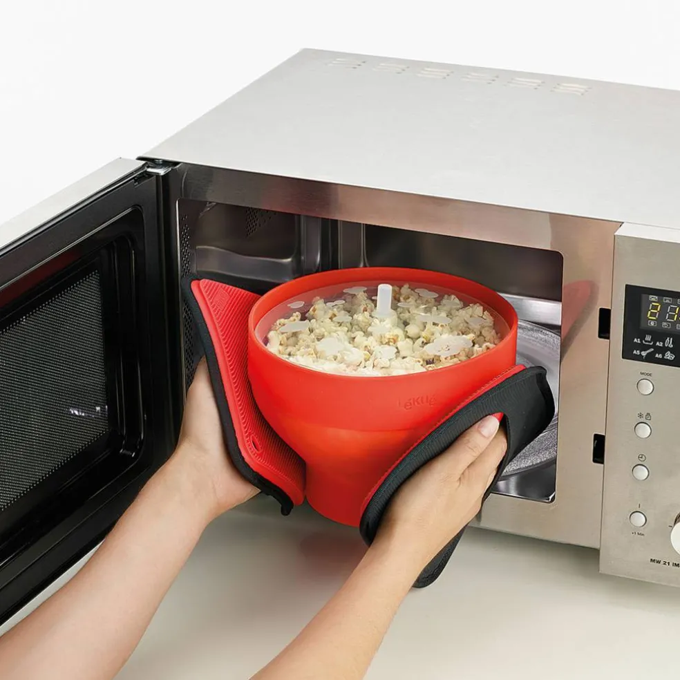 Popcornmaker XL + 4 skålar, röd