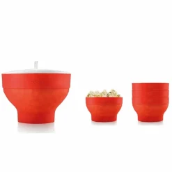 Popcornmaker XL + 4 skålar, röd