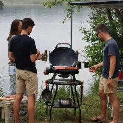 500 portabel gasolgrill, blå