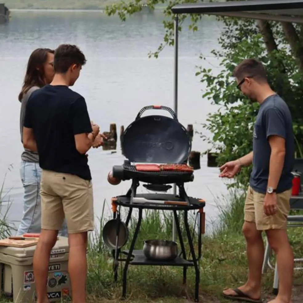 500 portabel gasolgrill, blå