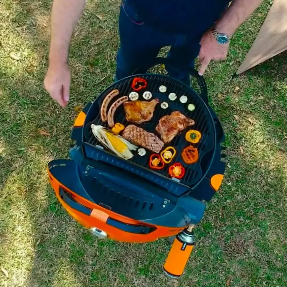 500 portabel gasolgrill, blå
