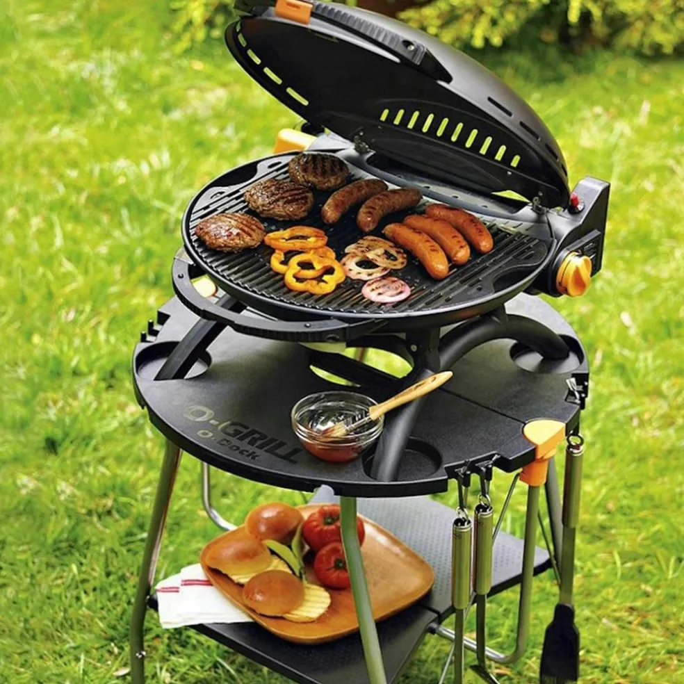 600 portabel gasolgrill, blå