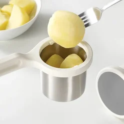 Potatispress, vit/grå