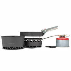 PrimeTech Stove Set stormkök med kastrull 1,3 liter + stekpanna
