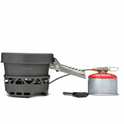 PrimeTech Stove Set stormkök med kastrull 1,3 liter + stekpanna