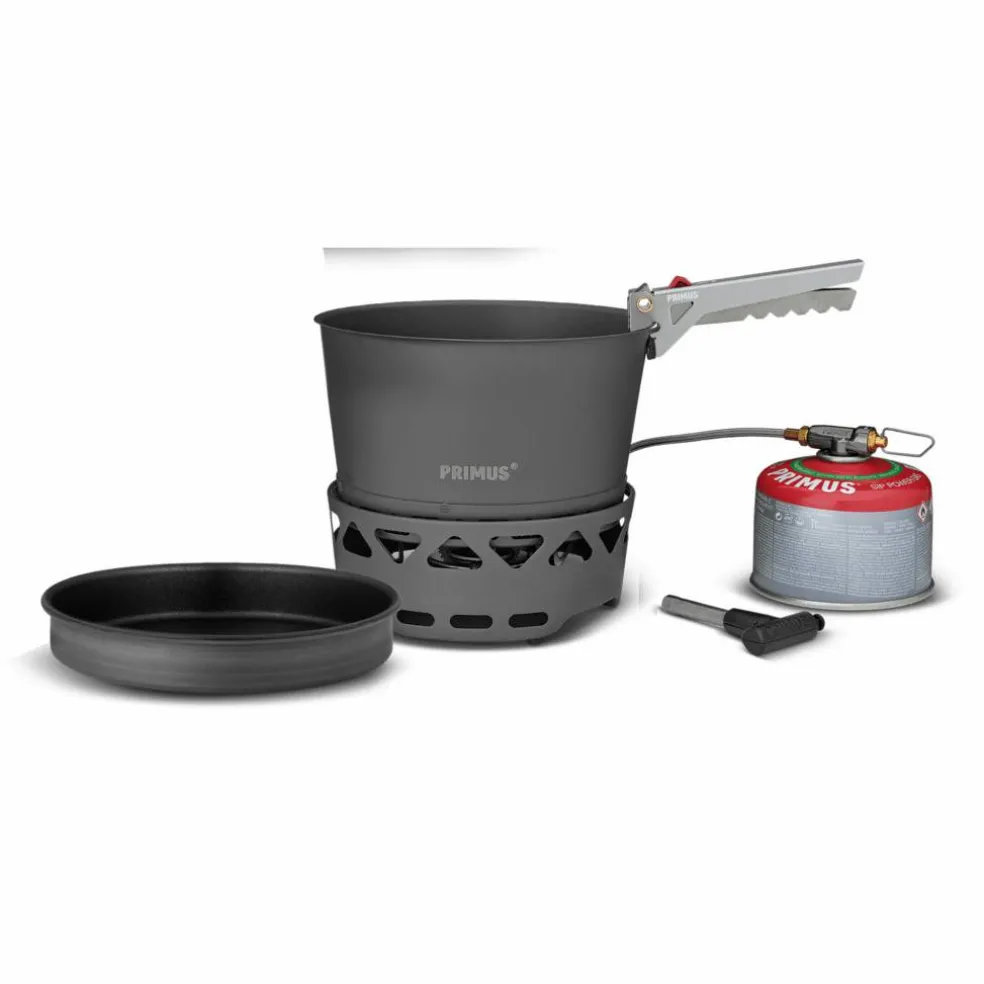 PrimeTech Stove Set stormkök med kastrull 2,3 liter + stekpanna