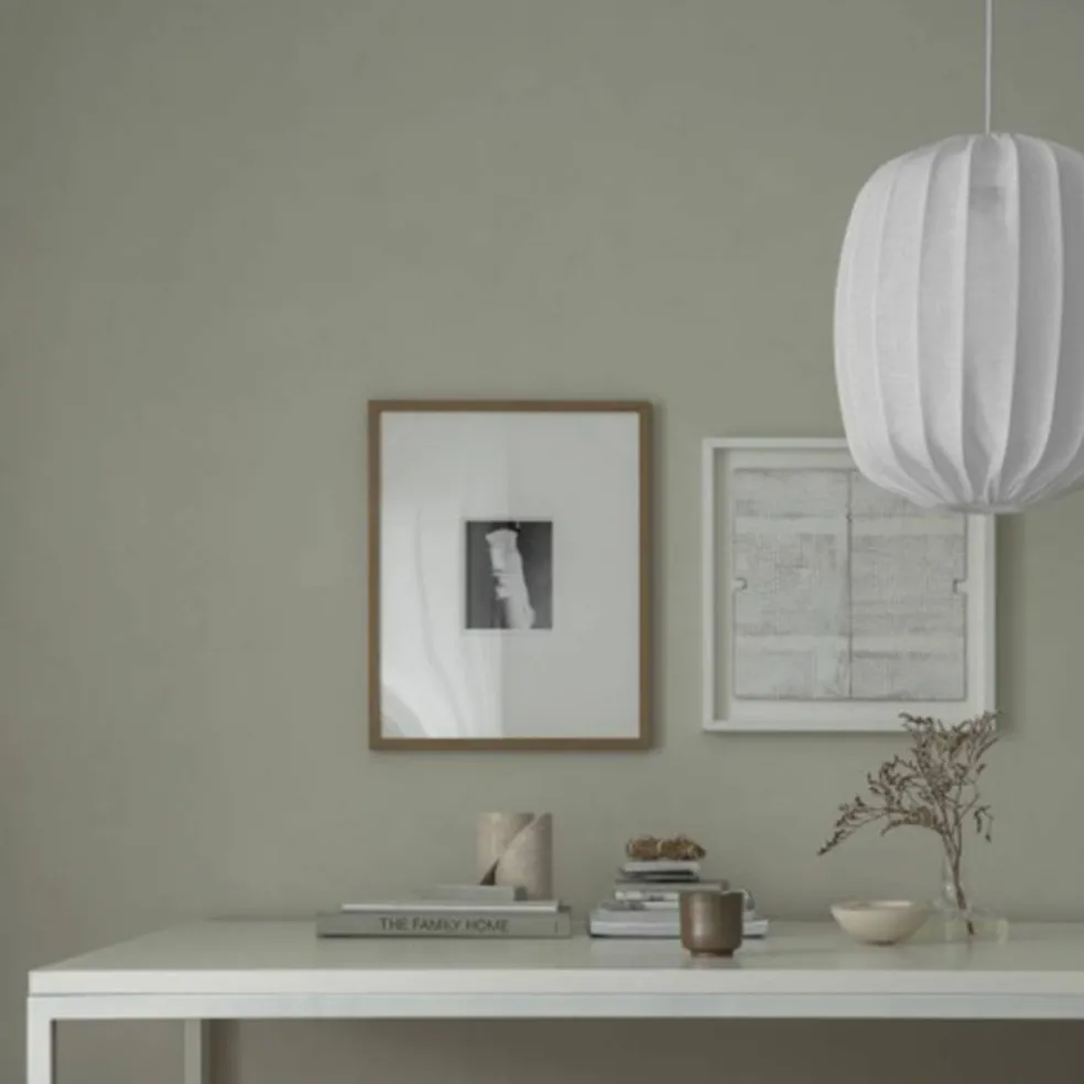 Prisma taklampa i linne 35 cm, vit