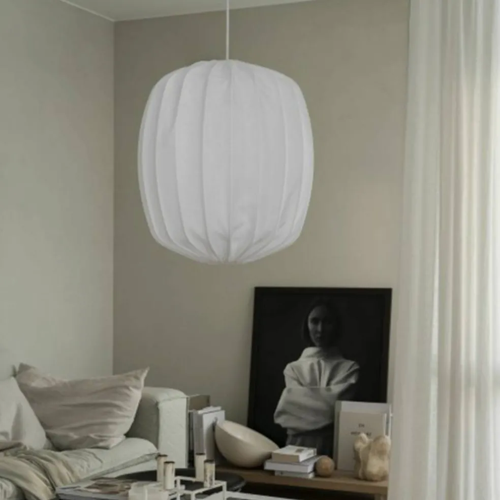 Prisma taklampa i linne 35 cm, vit