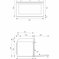 Professional F909PROEX inbyggnadsugn 90 cm, rostfri