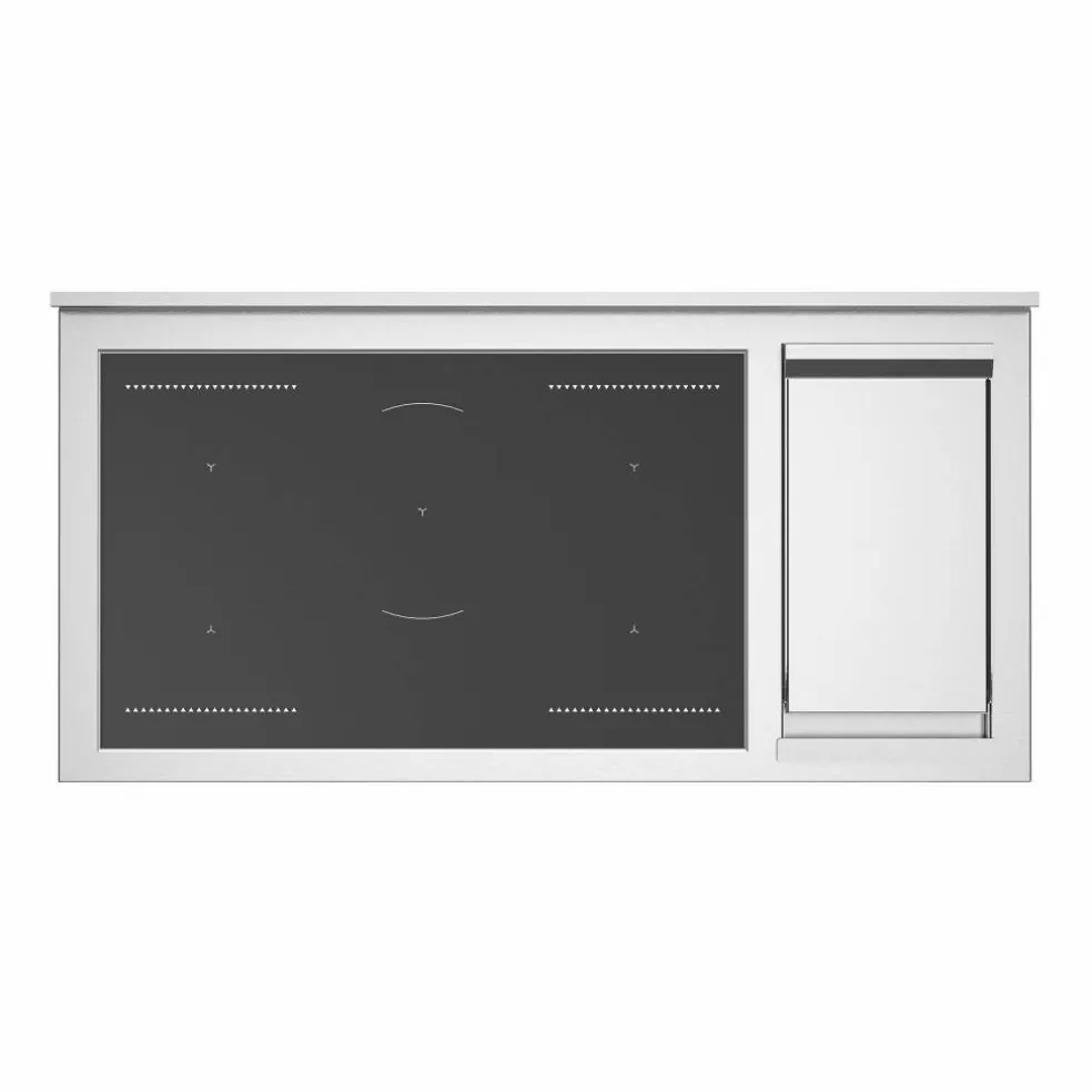 Professional PRO125I2EBIT2 induktionsspis 120 cm med 5 zoner, elektriskt stekbord och 2 ugnar, vit