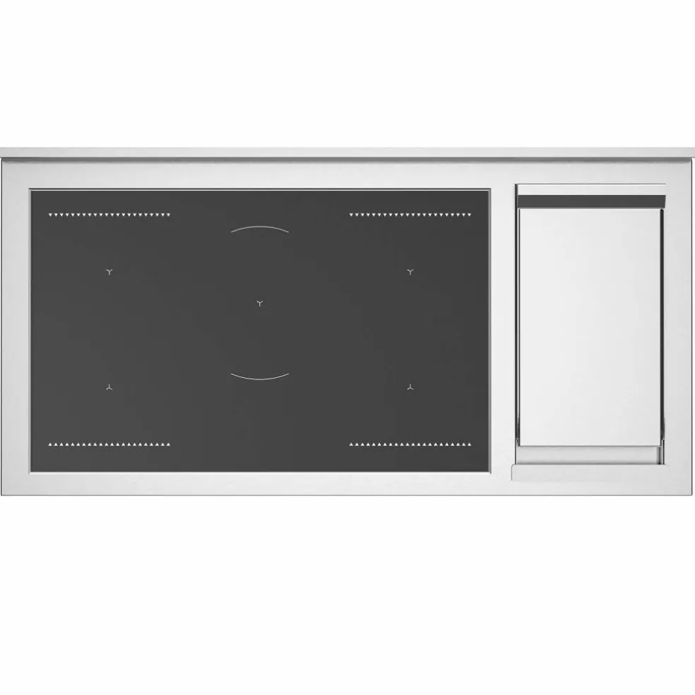 Professional PRO125I2EBIT2 induktionsspis 120 cm med 5 zoner, elektriskt stekbord och 2 ugnar, vit