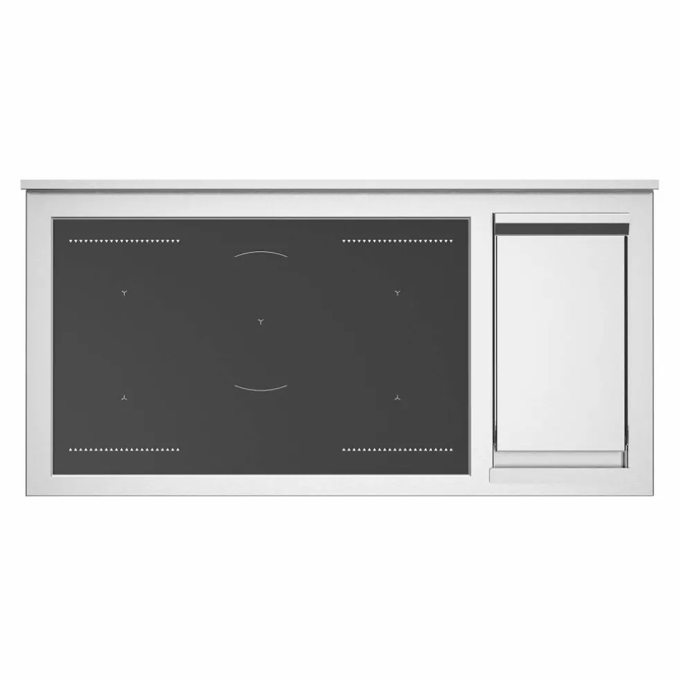 Professional PRO125I2EBIT2 induktionsspis 120 cm med 5 zoner, elektriskt stekbord och 2 ugnar, vit
