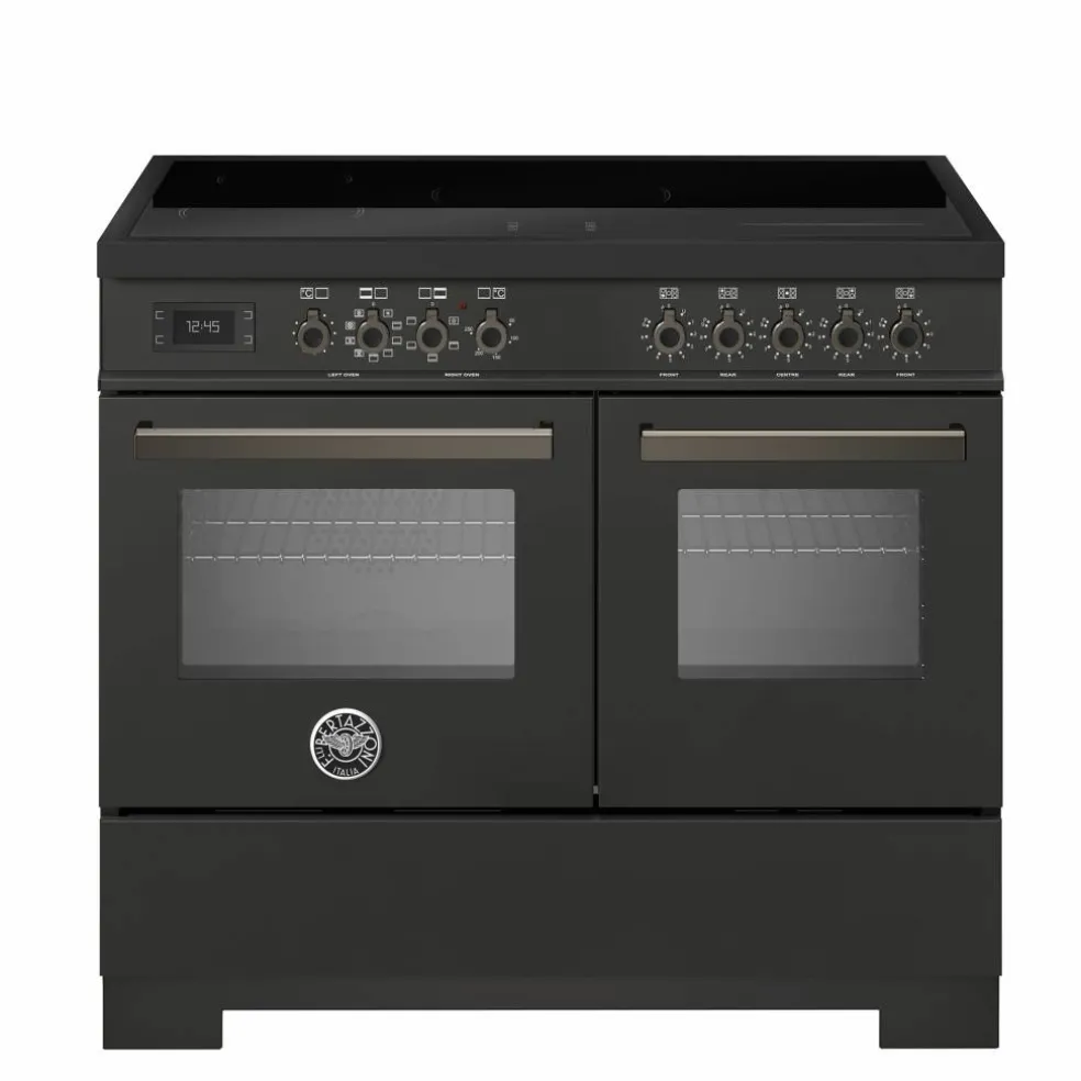 Professional PRO105I2EXT2 induktionsspis 100 cm med 5 zoner och 2 ugnar, rostfritt stål