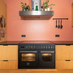 Professional PRO105I2EXT2 induktionsspis 100 cm med 5 zoner och 2 ugnar, rostfritt stål