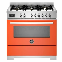 Professional PRO96L1EXT2 gasspis 90 cm med 6 brännare och 1 ugn, rostfritt stål