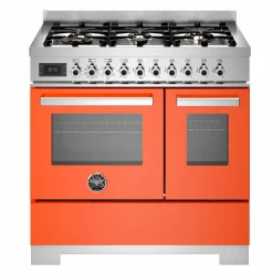 Professional PRO96L2EXT2 gasspis 90 cm med 6 brännare och 2 ugnar, orange