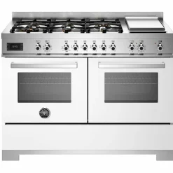 PRO126G2EROT2 Professional gasspis 120 cm med 6 brännare, elektriskt stekbord och 2 ugnar, röd