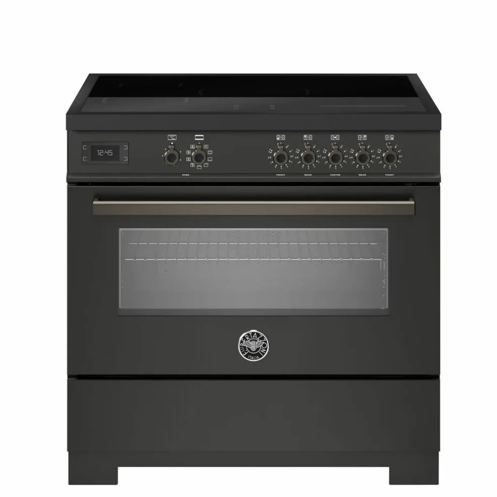 PRO95I1ECAT2 Professional induktionsspis 90 cm med 5 zoner och 1 ugn, carbonio