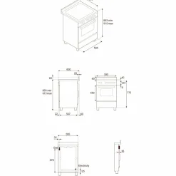 PRO64I1EGIT2 Professional induktionsspis 60 cm med 4 zoner och 1 ugn, gul
