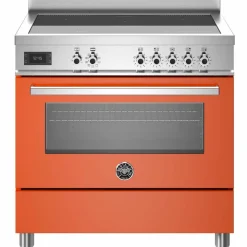 PRO95I1EROT Professional induktionsspis med singelugn, 90 cm, röd