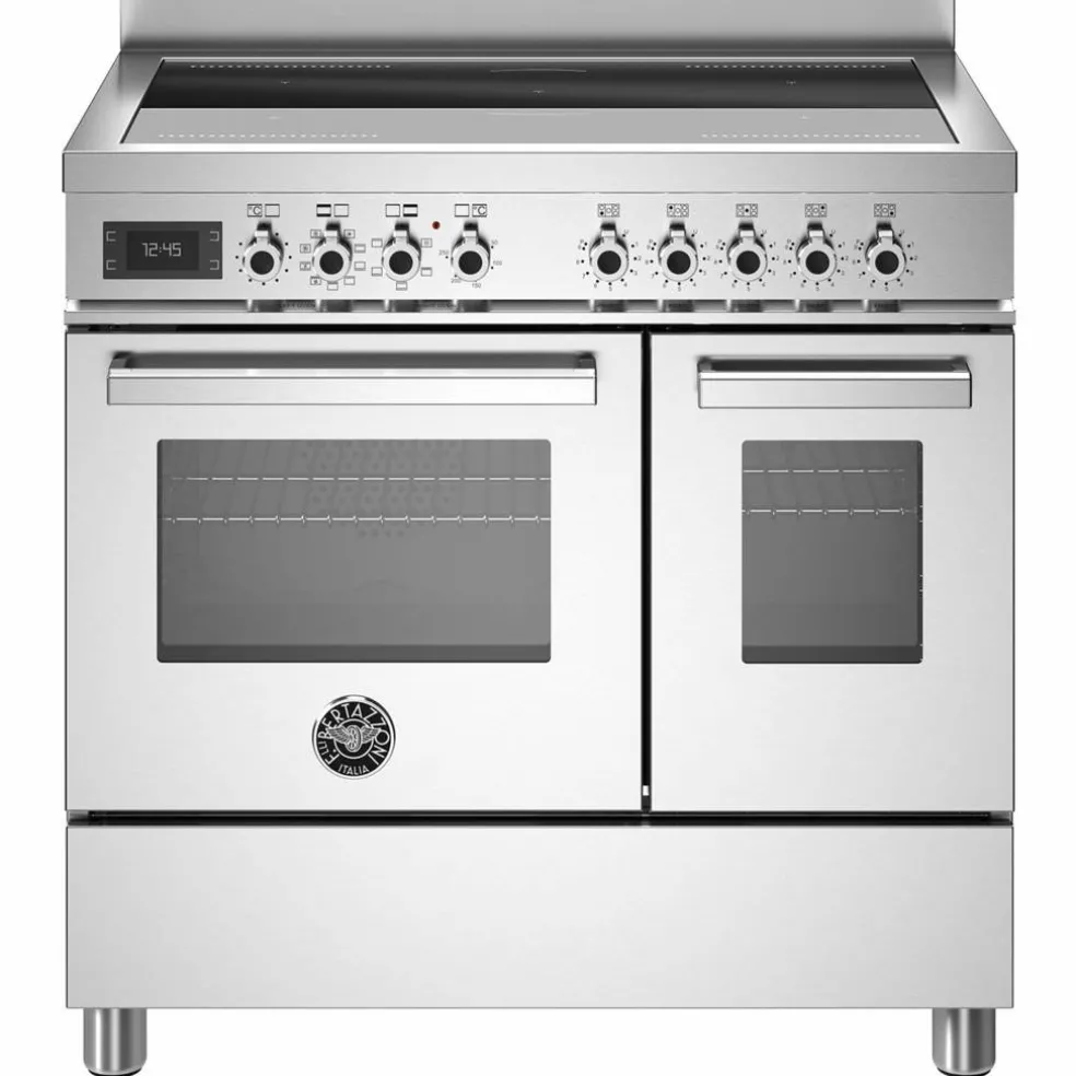 PRO95I2EXT Professional induktionsspis med dubbelugn, 90 cm, rostfritt stål