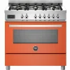 PRO96L1EART Professional gasspis med singelugn, 90 cm, orange