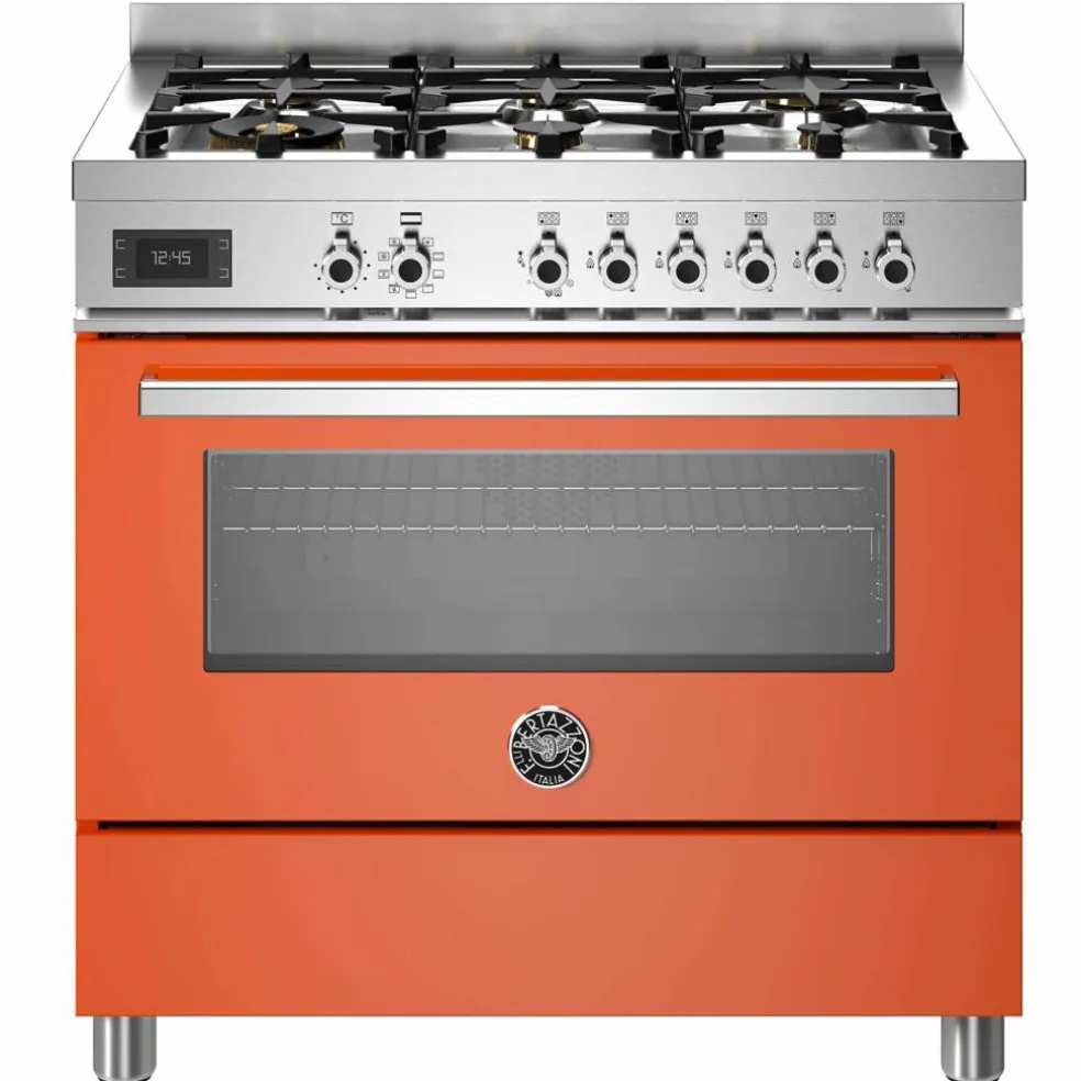 PRO96L1EART Professional gasspis med singelugn, 90 cm, orange