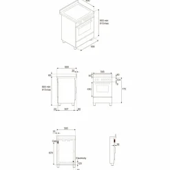 PRO64L1EGIT2 Professional gasspis 60 cm med 4 brännare och 1 ugn, gul