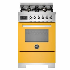 PRO64L1EGIT2 Professional gasspis 60 cm med 4 brännare och 1 ugn, gul