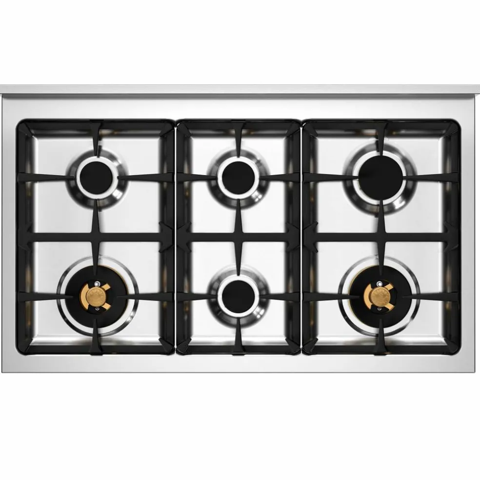 PRO106L2EGIT2 Professional gasspis 100 cm med 6 brännare och 2 ugnar, gul