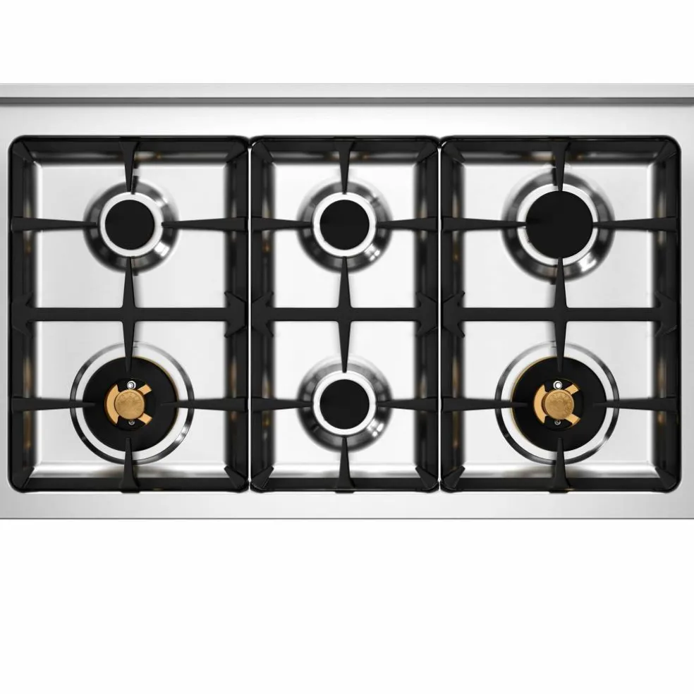 PRO106L2EGIT2 Professional gasspis 100 cm med 6 brännare och 2 ugnar, gul