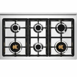 PRO106L2ENET2 Professional gasspis 100 cm med 6 brännare och 2 ugnar, svart