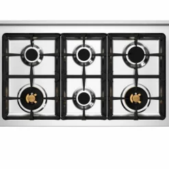 PRO106L2ENET2 Professional gasspis 100 cm med 6 brännare och 2 ugnar, svart