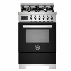 PRO64L1ENET2 Professional gasspis 60 cm med 4 brännare och 1 ugn, svart
