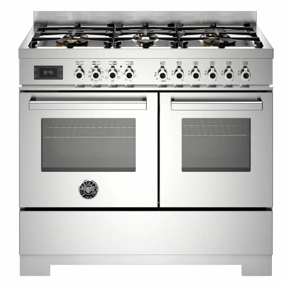 PRO106L2EROT2 Professional gasspis 100 cm med 6 brännare och 2 ugnar, röd