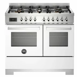 PRO106L2EROT2 Professional gasspis 100 cm med 6 brännare och 2 ugnar, röd