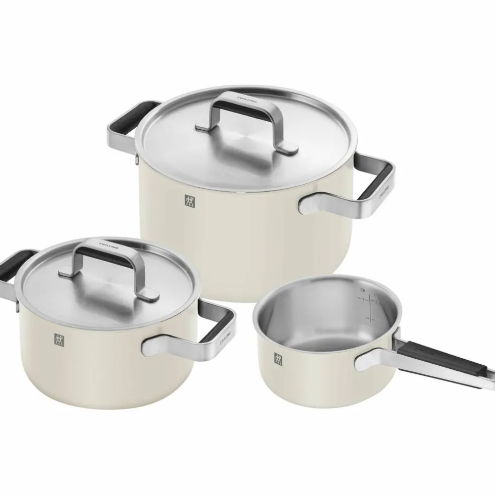 Pure grytset 3 delar + 2 lock, rostfritt stål, rosa