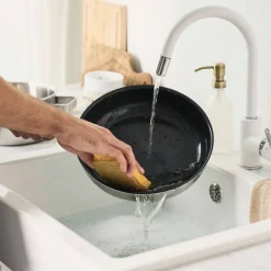 Pure stekpanna 24 cm, rostfritt stål, elfenbensvit