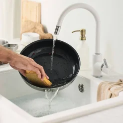 Pure stekpanna 28 cm, rostfritt stål, elfenbensvit