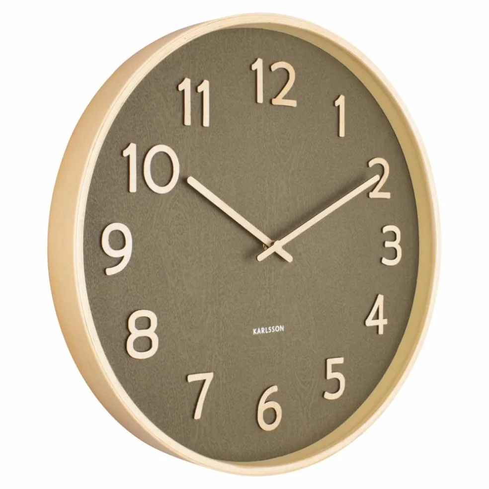 Pure väggklocka 40 cm, mossgrön