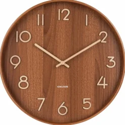 Pure väggklocka 60 cm, mörkt trä