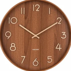 Pure väggklocka 40 cm, mörkt trä