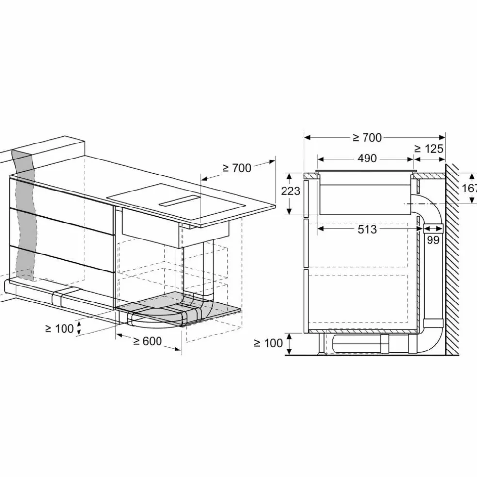 PVS611B16E Serie 4 induktionshäll med integrerad fläkt 60 cm