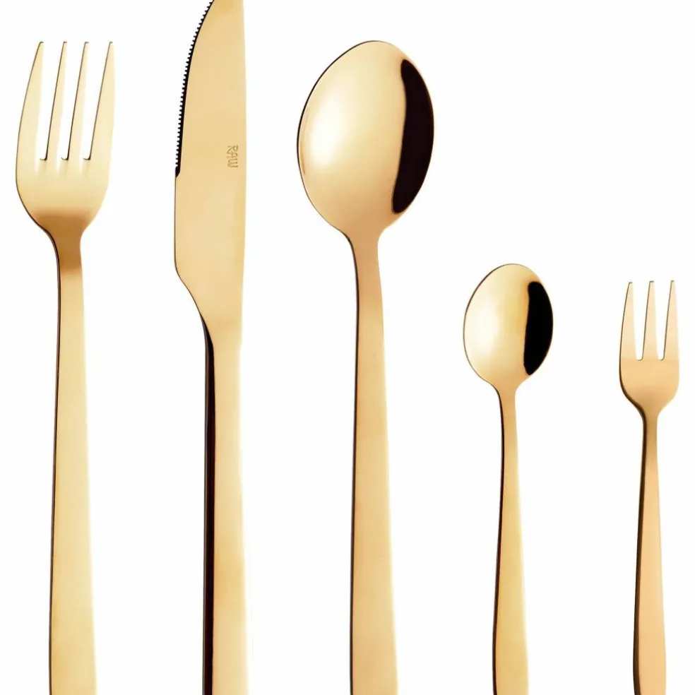 Raw bestickset 60 delar, champagne-guld