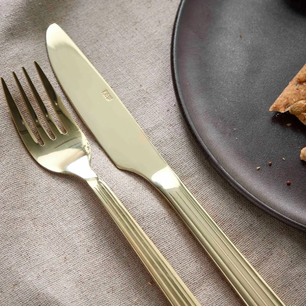 Raw bestickset 60 delar, champagne-guld