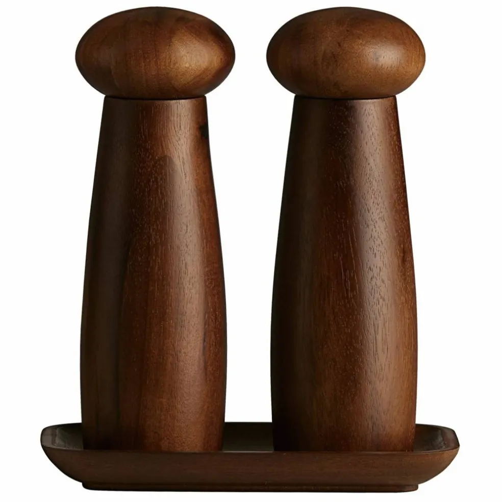 Raw kvarnset + bricka, dark wood