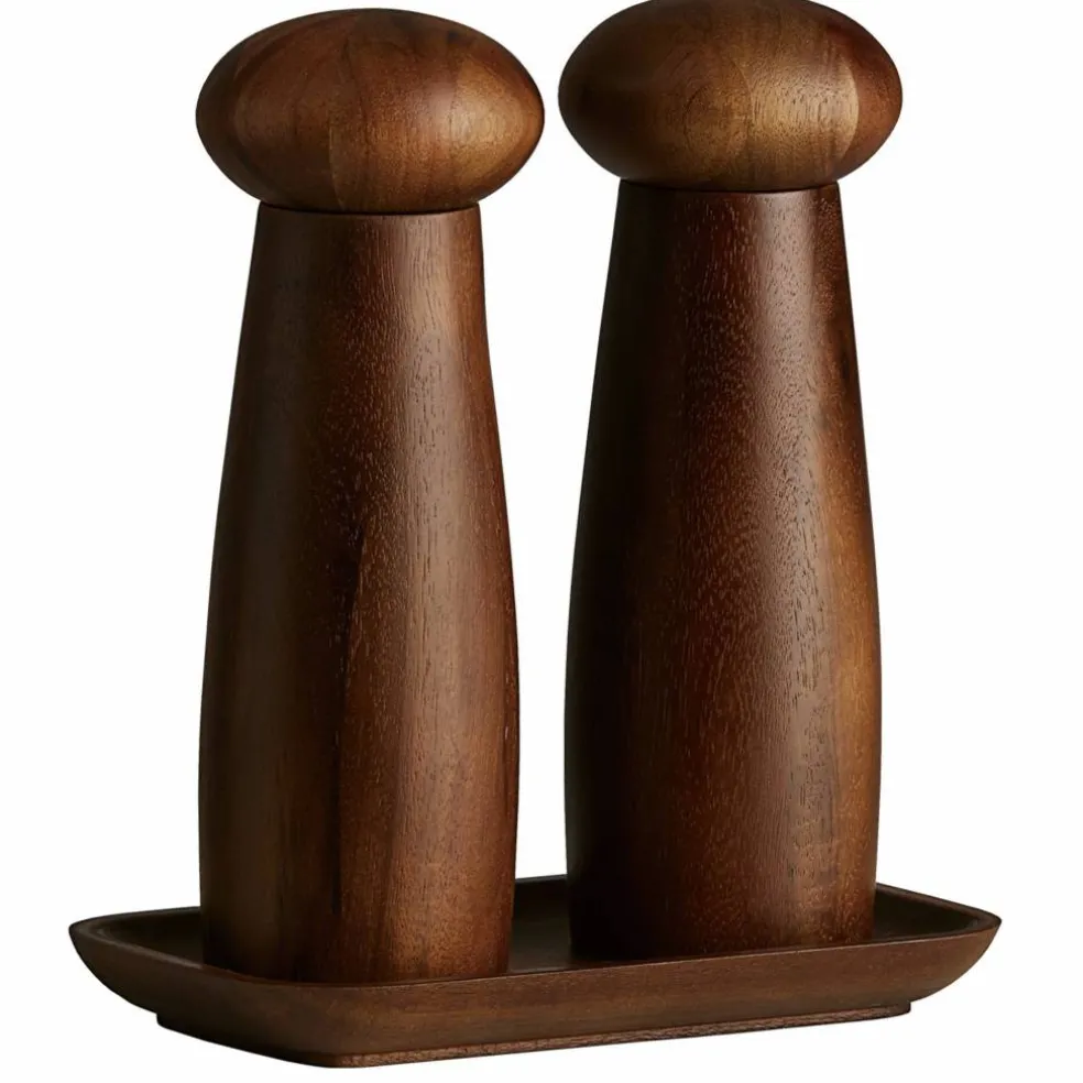 Raw kvarnset + bricka, dark wood