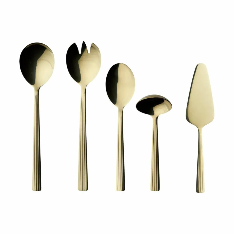 RAW serveringsset 5 delar, champagne/guld