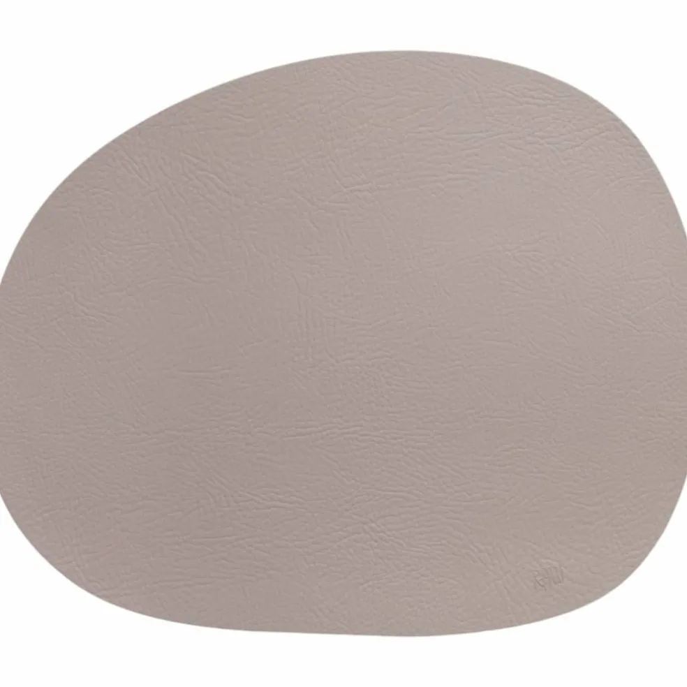 Raw återvunnet läder bordstablett, warm nude